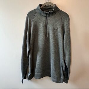 Under Armour Men's XL Gray  Half Zip Loose Cold Gear Pull Over Mock Neck Shirt